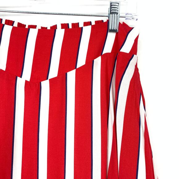 Modcloth X Collectif Ornella Yacht Stripe Skirt Womens 8 Red White Blue Stripe - Picture 3 of 8